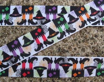 3 yards Halloween Printed Ribbon 7/8" Witch Ribbon Ghost Ribbon Ribbon Craft Supplies Halloween ribbon holiday ribbon