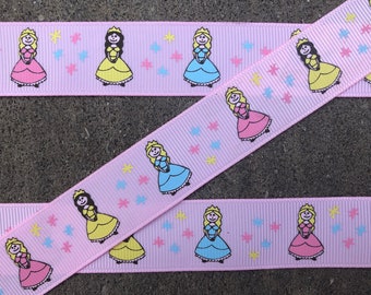 3 yards 7/8" Princess ribbon Pink Princess ribbon Princess Party ribbon Grosgrain Ribbon Hair bow ribbon Scrap booking Crafts Gift Wrapping