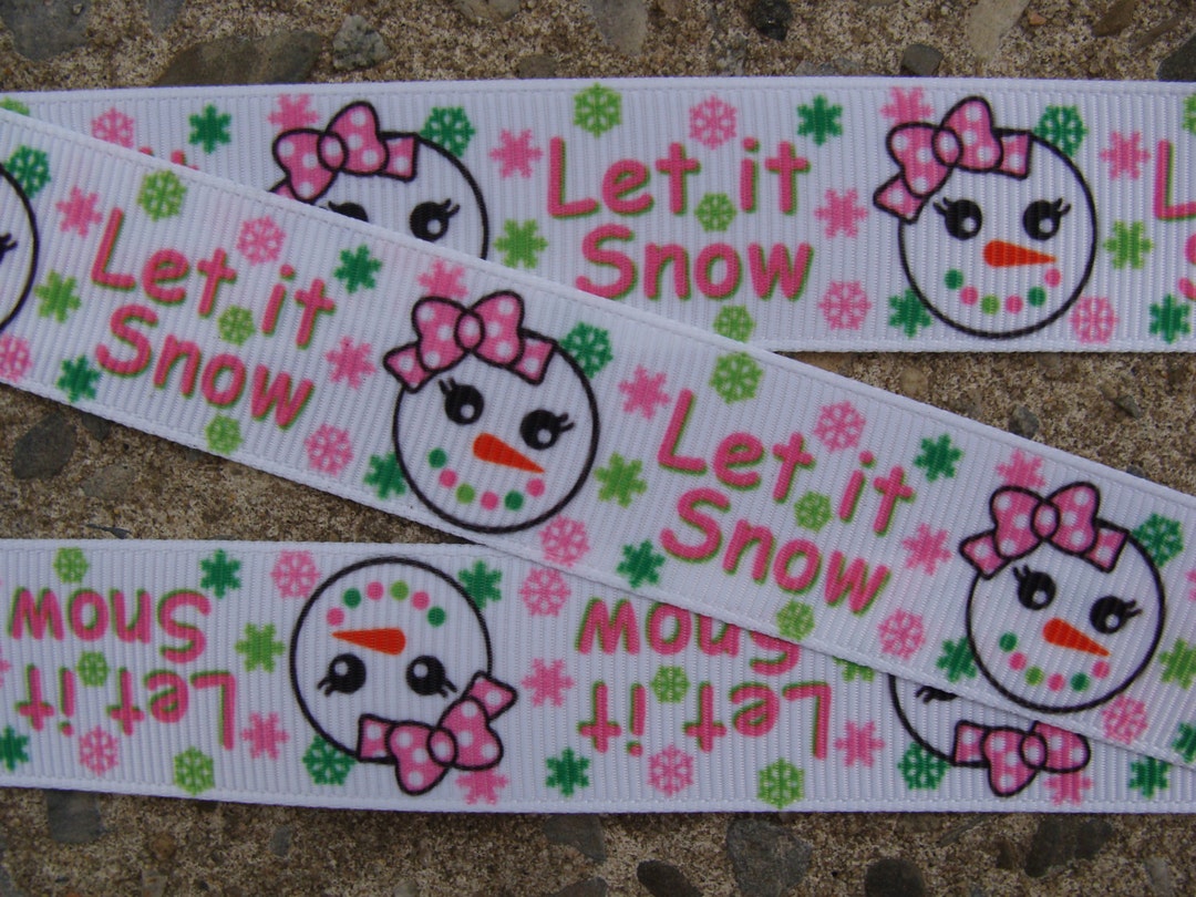 3 Yards Let It Snow Ribbon Christmas Printed Ribbon 7/8