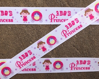3 yards 7/8" Princess ribbon Party ribbon Grosgrain Ribbon by the Yard Hair bows Scrap booking Crafts Gift Wrap hairbow ribbon Pink Princess