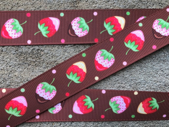 3 yards 7//8/" Pink Strawberry Grosgrain Ribbon DIY Hair Bow
