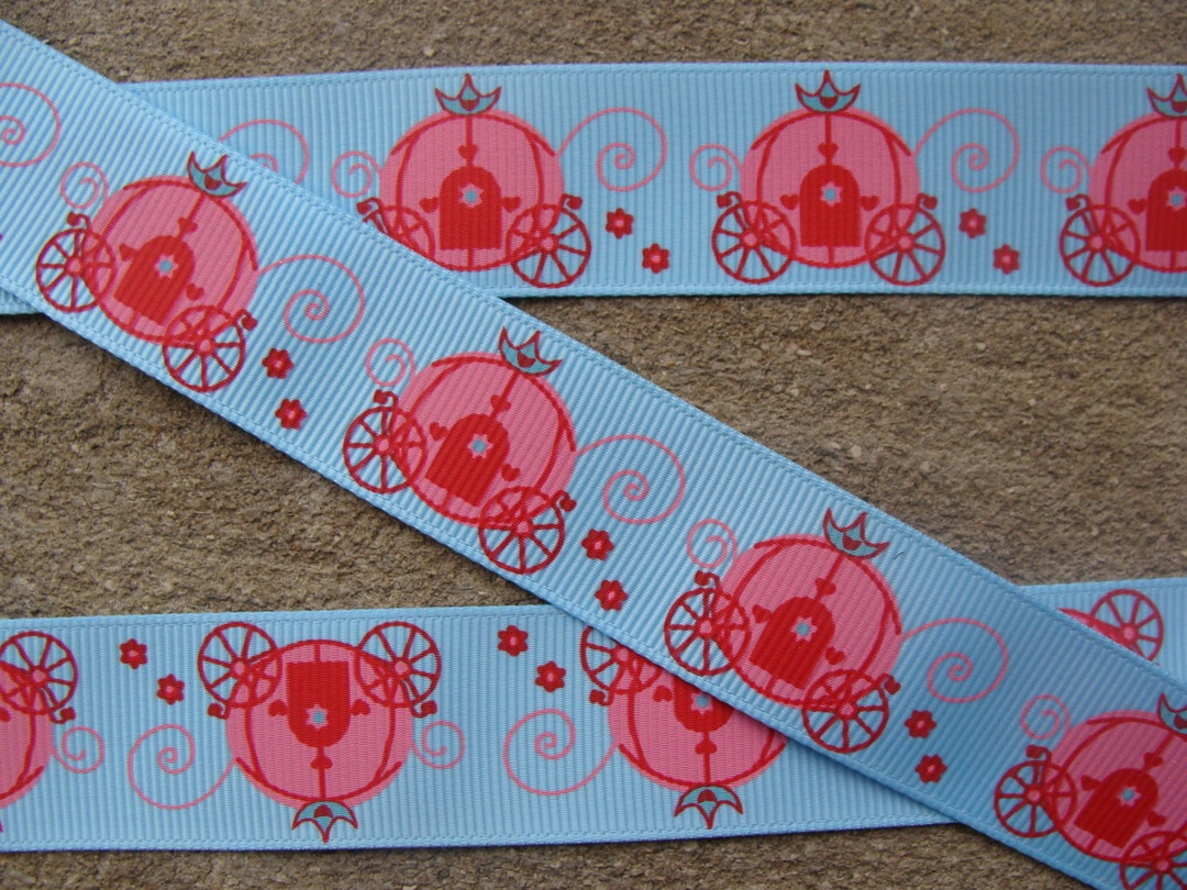 Princess Pink Carriage Ribbon Princess Printed Ribbon Grosgrain Ribbon ...