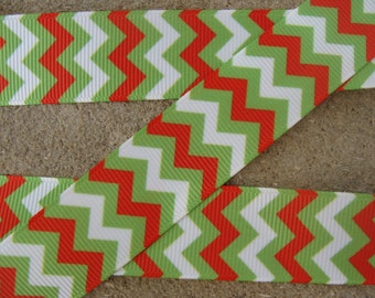 Chevron ribbon Red and Green Ribbon Zigzag chevron ribbon Hair Bow Ribbon 7/8" 3 yards hair bow supplies