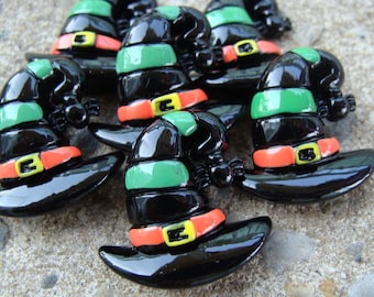 2 Halloween hat Resins Hair Bow Resins Halloween cabochon Witch hat resin black hat resin craft supplies