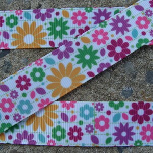 3 yards 7/8&quot; Spring Flowers Ribbon Grosgrain Printed Ribbon Hair Bow Ribbon flower ribbon Mother&#39;s Day ribbon free shipping over 35