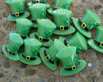 2 St. Patrick Day Head Resins for Hair Bow Resins Saint Patrick cabochon
