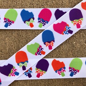 3 yards Ice cream ribbon Printed ribbon with Ice Cream Grosgrain ribbon for hair bows Ice Cream party Ribbon decorations free shipping 35