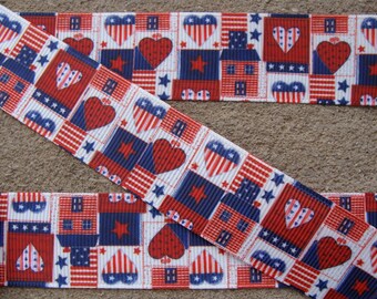 3 yards patriotic Ribbon 1" Ribbon Printed Ribbon Hair Bow Ribbon Holiday Ribbon American flag ribbon 4th of July ribbon