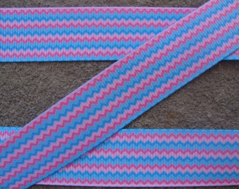 3 yards 7/8" chevron ribbon Pink and blue Chevron Ribbon zigzag ribbon hair bow ribbon hair bow supplies grosgrain ribbon party decor ribbon