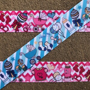 3 yards 7/8&quot; Baby Shower grosgrain ribbon baby boy ribbon baby girl printed ribbon Baptism ribbon hair bow ribbon party decoration supplies