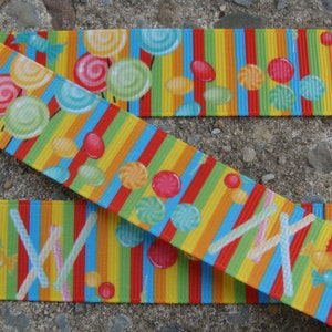 3 yards Candy Land Ribbon Cup Cake Printed Ribbon 1&quot; 3 yards Ice Cream Ribbon Cake Ribbon