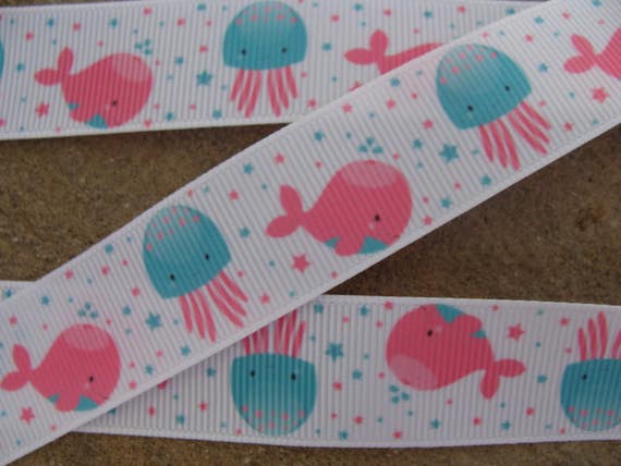 5 yards Pink flat chevron printed 1/" grosgrain ribbon by the yard DIY hair bow