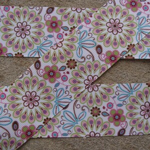 3 yards Summer Flowers Ribbon Grosgrain Printed Ribbon 1 1/2&quot; inch Hair Bow Ribbon Free shipping ribbon over 35