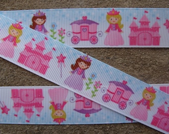 Princess Castle Grosgrain Ribbon, Disney Printed Ribbon (3 Yards)