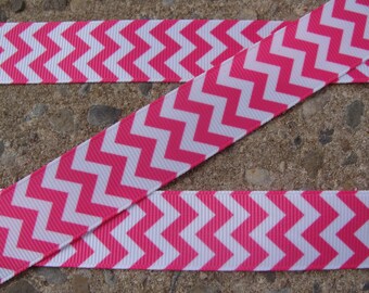3 yards 7/8" Chevron Ribbon pink and white ribbon Zigzag Ribbon chevron ribbon Hair Bow Ribbon bow supplies party decor gift wrap ribbon