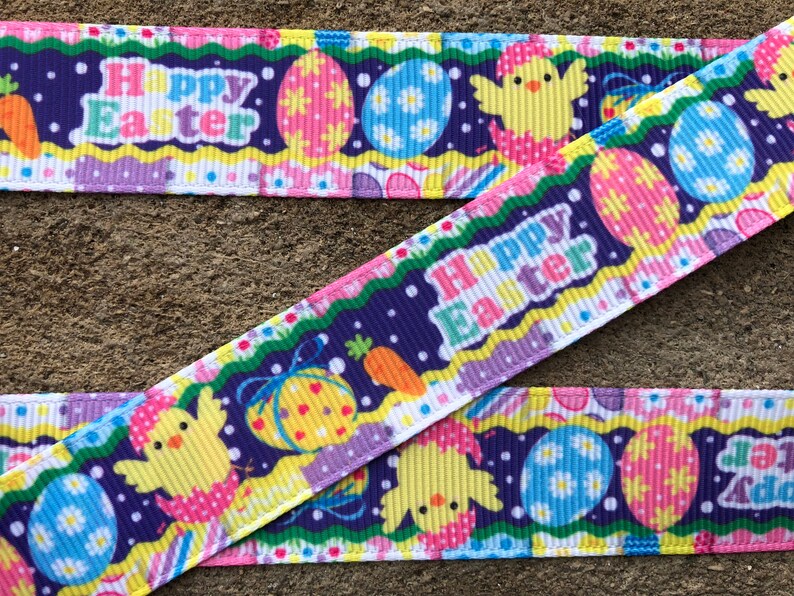 Easter Bunnies 1/" grosgrain ribbon the listing is for 3 yards /& 2 resins