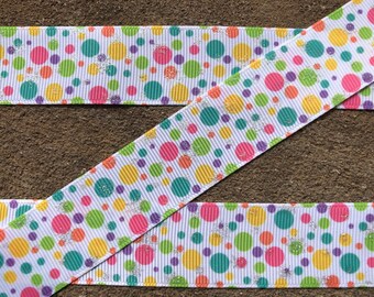 3 yards dots Ribbon printed Ribbon Polka Dots Ribbon Hair Bow Ribbon 1" hair bow supplies grosgrain ribbon