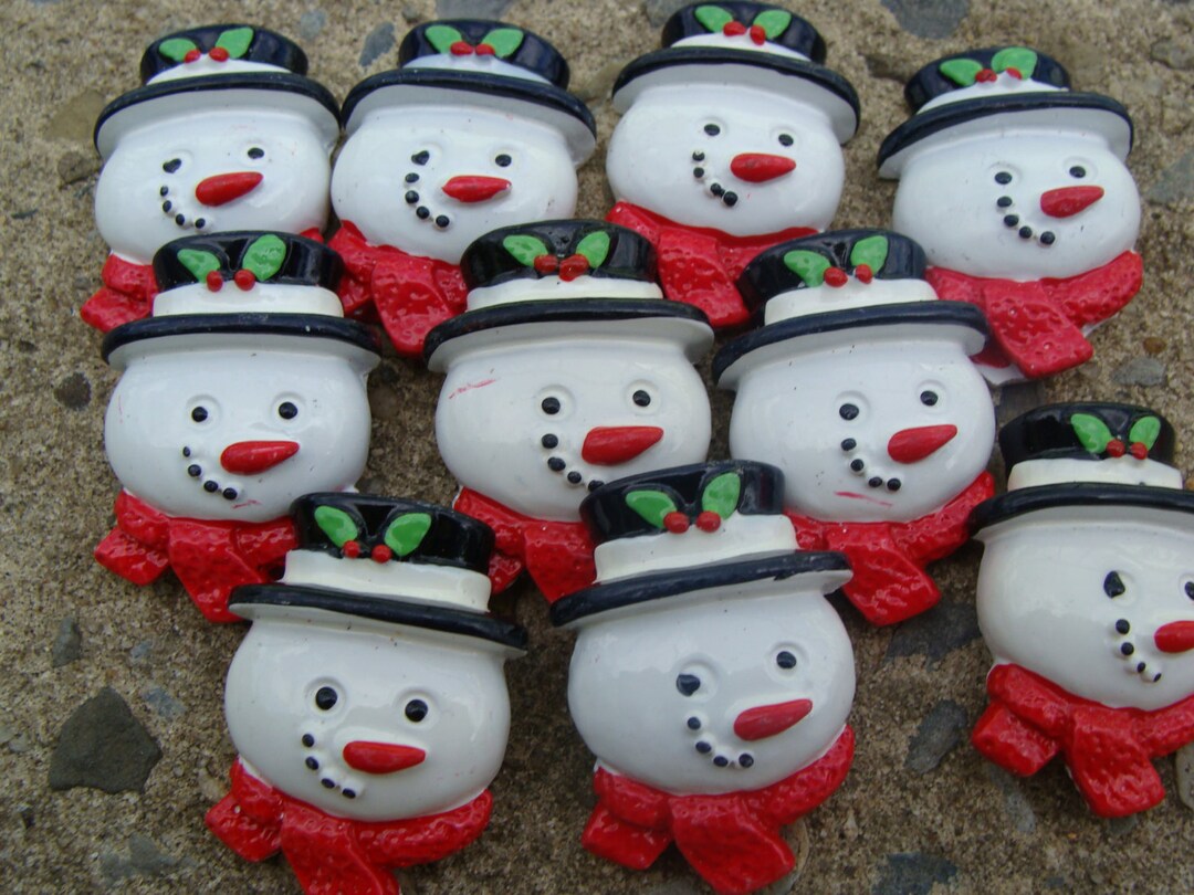 2 Christmas Snow man Resins Hair Bow Resins Snowman Resin - Etsy Nederland