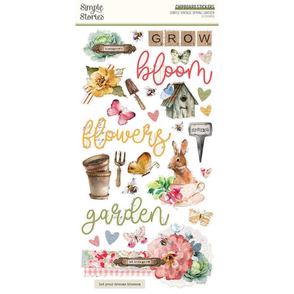 Simple Vintage Spring Garden 6" x 12" Chipboard - Simple Stories