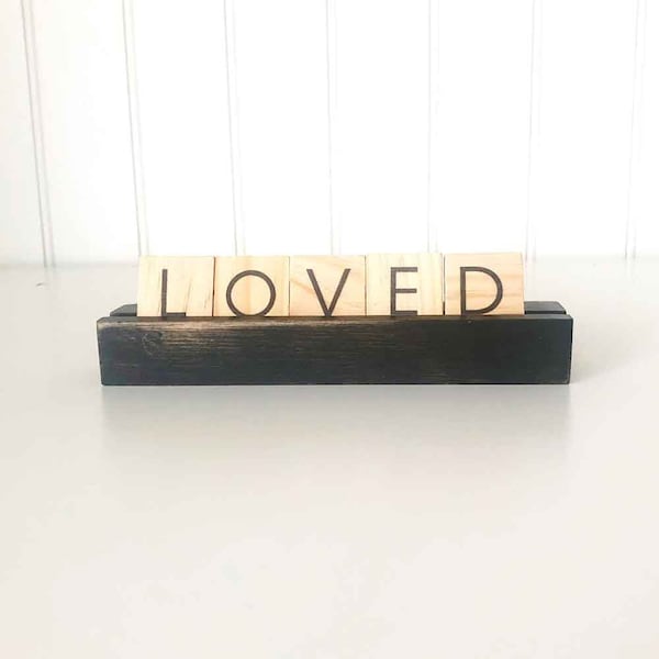 Black Scrabble Tile Holders - Tabletop Decor - Foundations Decor-Clearance