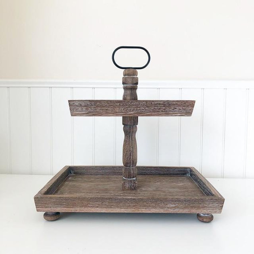 Rectangle Tiered Tray in Antique Finish, 15.75 Foundations Decor Etsy