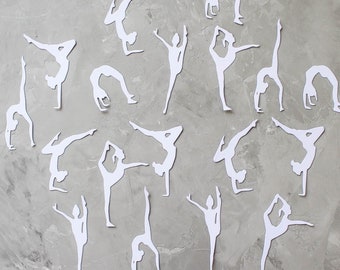 Yoga Pose Die Cuts: White Paper Silhouette Set (18 Piece)