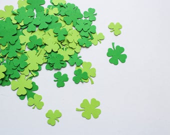 St Patricks Day Shamrock Confetti: Green Clover Leaf Decor