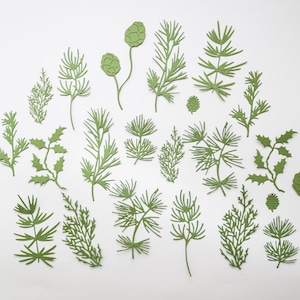 Forme fustellate di rami di pino - Abbellimenti per cartoline di Natale - Forniture per scrapbooking con foglie - Decorazioni per album di nozze - Rami di alberi di carta