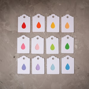 Etichette regalo arcobaleno - etichette per bomboniere per bambini set di 12 - confezione regalo arcobaleno per baby shower - cancelleria per matrimoni estivi - matrimonio gay - cartellino del prezzo