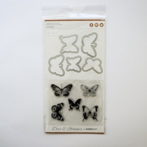 Carimbos e matrizes de borboletas para scrapbooking - novo conjunto de carimbos de borboletas KaiserCraft DD907 - decoração de scrapbooking de insetos da natureza, decoração de diário