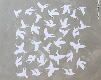 White Bird Die Cuts: Paper Geese Embellishments, Scrapbook Decor (Set of 32)