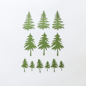 Papier Weihnachtsbaum Stanzteile - Kartenherstellung - grüne Verzierungen für Scrapbooking - realistische Bäume Wald Dekoration - Wanderalbum