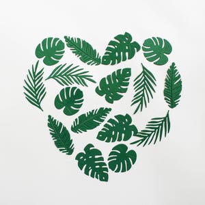 Découpes de feuilles tropicales - feuilles de papier - décoration verte pour scrapbooking - décoration d'album de mariage - fournitures de fabrication de cartes florales palmier monstera découpées à l'emporte-pièce