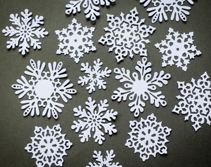 Snowflakes Die Cuts Paper Snowflake Christmas Card Making Supplies Kids ...