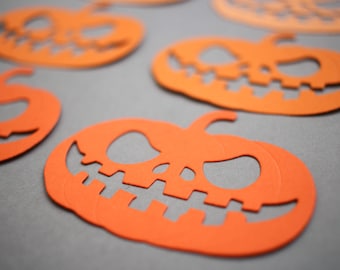 Pumpkin die cuts - Halloween scrapbooking decor - Jack-o-lantern Garland making supplies - fall home decor - paper carved pumpkin diecut