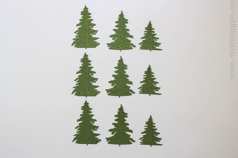 Christmas Tree Die Cuts Green Trees Scrapbooking Decor Etsy