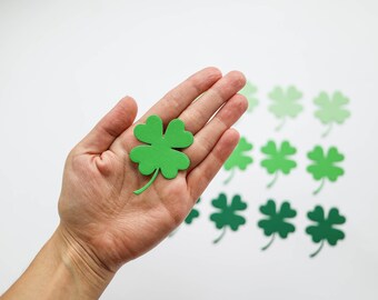 St Patricks day shamrock die cut shape for cardmaking - kelly green lucky clover Irish wedding party invitation decor - Scrapbooking supply