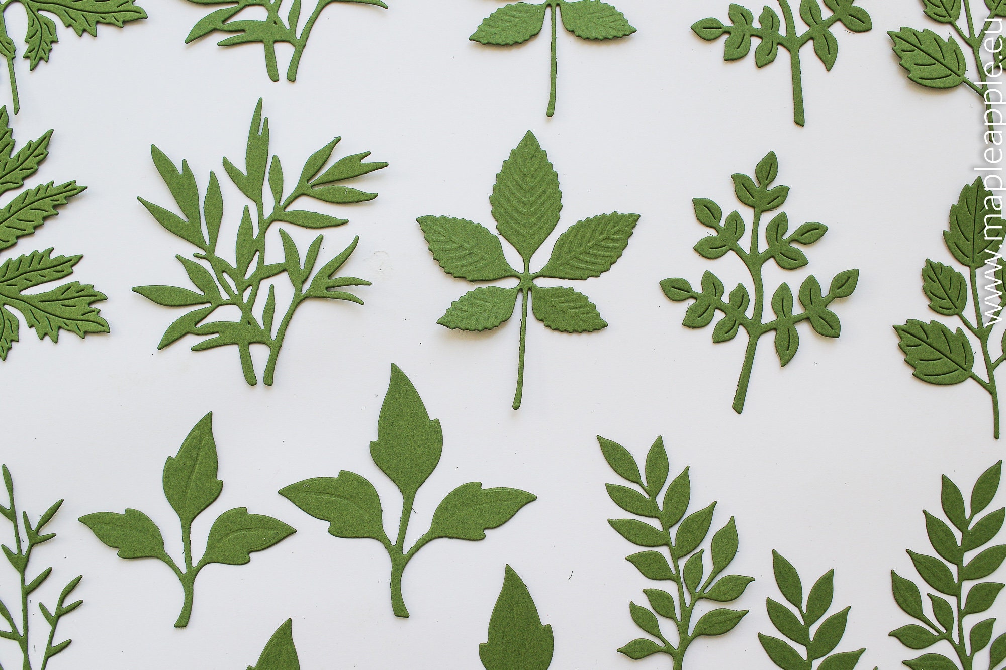 Leaf Die Cuts Green Leaves Scrapbooking Wedding Album Decor Woodland ...