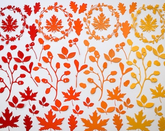Fall Leaf Die Cuts: Autumn Scrapbook Embellishments (76 Pieces)