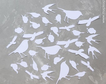 White Paper Bird Die Cuts: Wedding Invitation Cardmaking Decorations