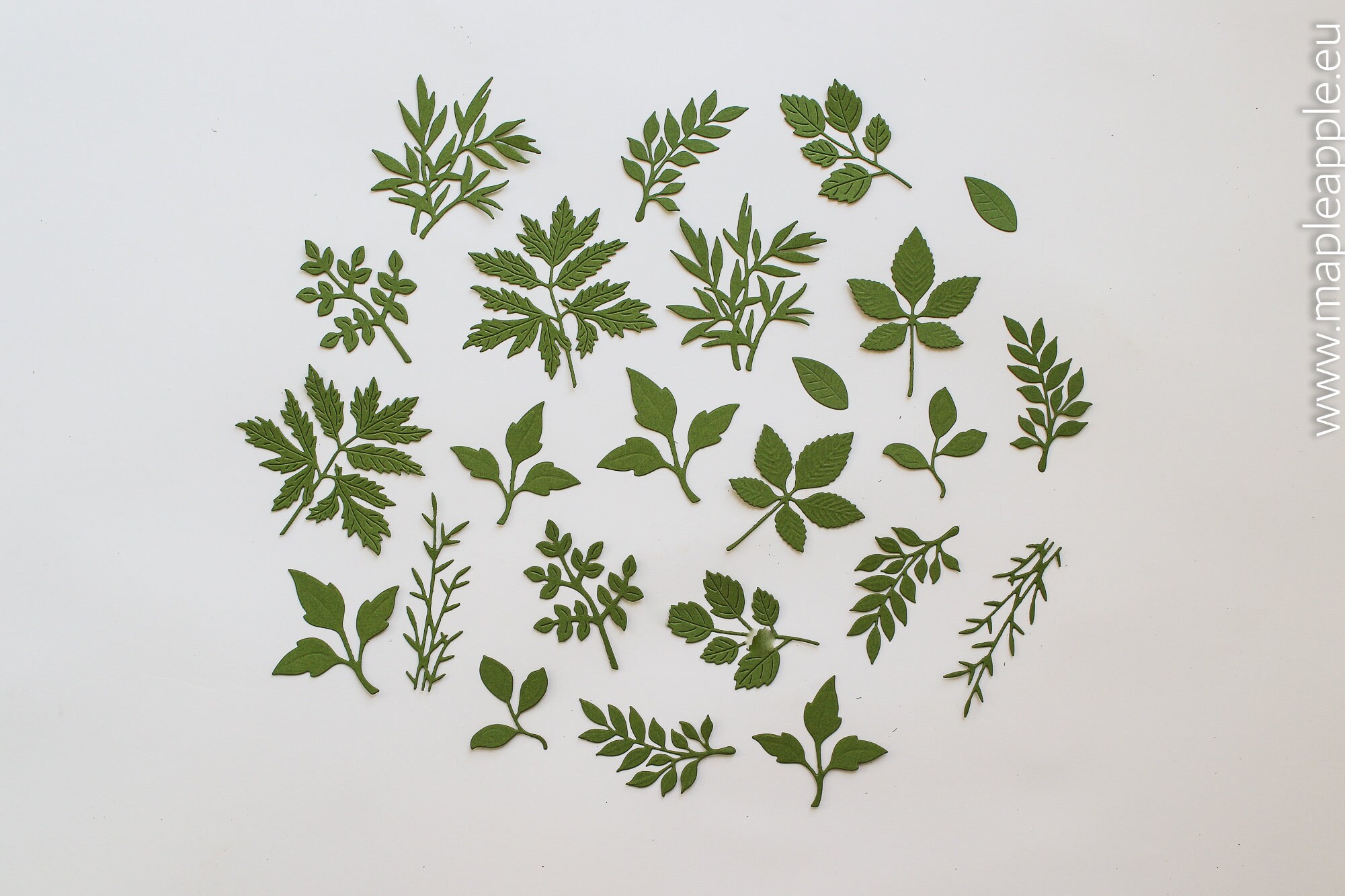 Leaf Die Cuts Green Leaves Scrapbooking Wedding Album Decor Woodland Die Cut Botany Journal
