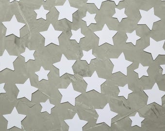 White Star Confetti: 200-Piece Paper Stars, Christmas Wedding Decor