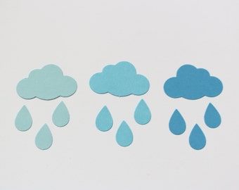 Blue Raindrop Confetti: Baby Shower Table Decor