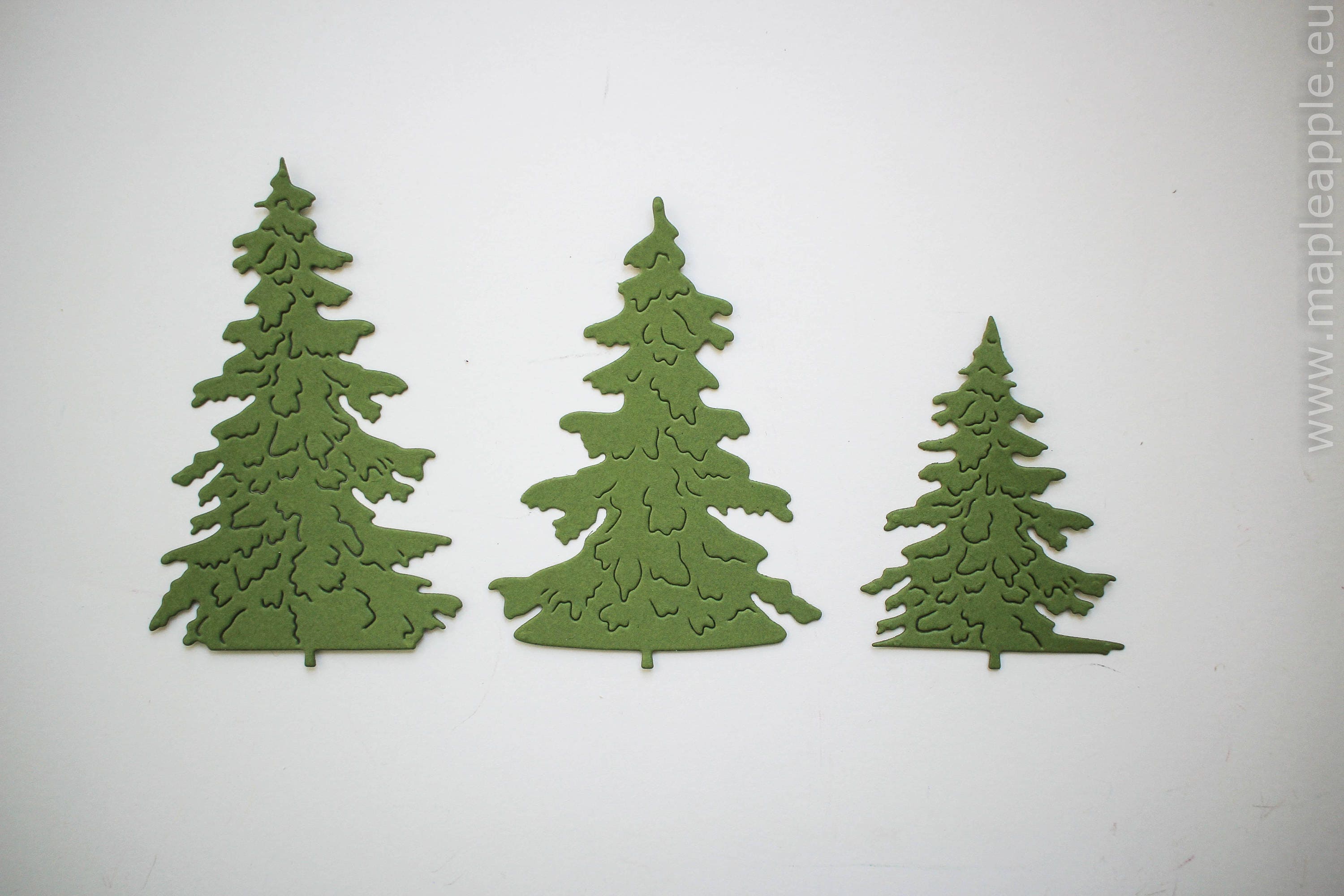Christmas Tree Die Cuts Green Trees Scrapbooking Decor Etsy