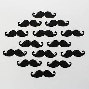 Black mustache confetti - baby shower table decor - 100 pcs gentlemen party confetti - gift wrap for him - masculine card decor paper punch
