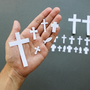 Diario bíblico corte de troquel cruzado - El libro blanco cruza el mantenimiento de la memoria del cristianismo religioso - Proyecto de vida scrapbooking - Bautismo en la Iglesia