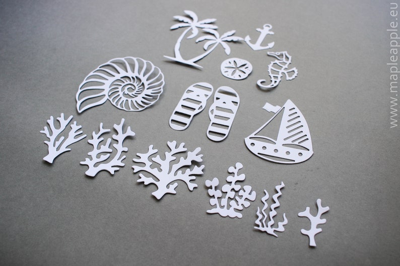 Beach Vacation Scrapbooking Paper Embellishments Sea Die Etsy