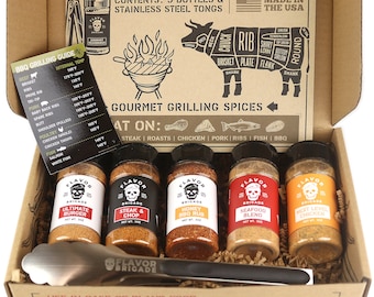 Freshjax Premium Gourmet Spices and Seasonings, Gift Box (Set of 6) (BBQ & Grill Lovers)