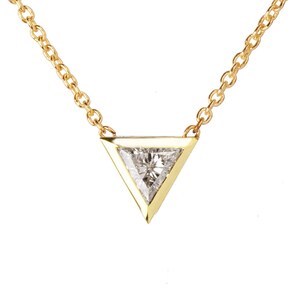 Triangle Pendant, Triangle Diamond Pendant, Triangle Diamond, Minimalist diamond pendant, gift, diamond pendant, geometric pendant, 18k gold