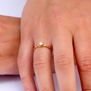 Braided Engagement Ring - 18K Rose Gold and Diamond engagement ring, engagement ring, unique engagement ring, rose gold engagement ring